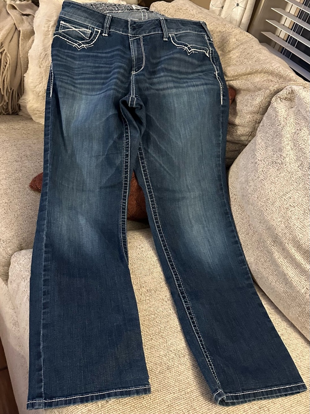 Ariat Dark Blue Bootcut Jeans with Contrast Stitching